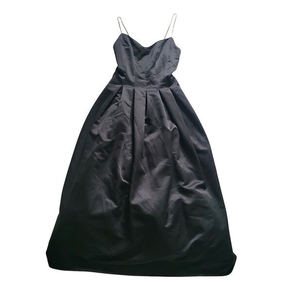 Vintage 90s All That Jazz Black Ballgown Dress Size 9/10 Satin Formal Prom Gown - Picture 1 of 7